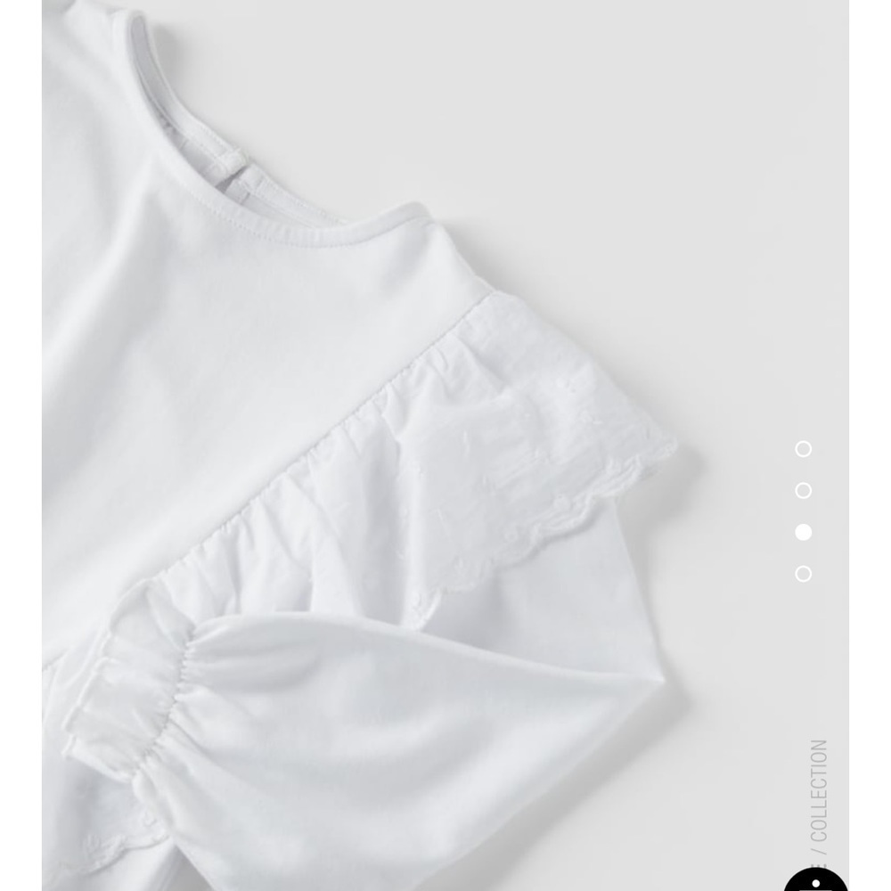 Zara White Ruffled Lace Top - Picture 4 of 8